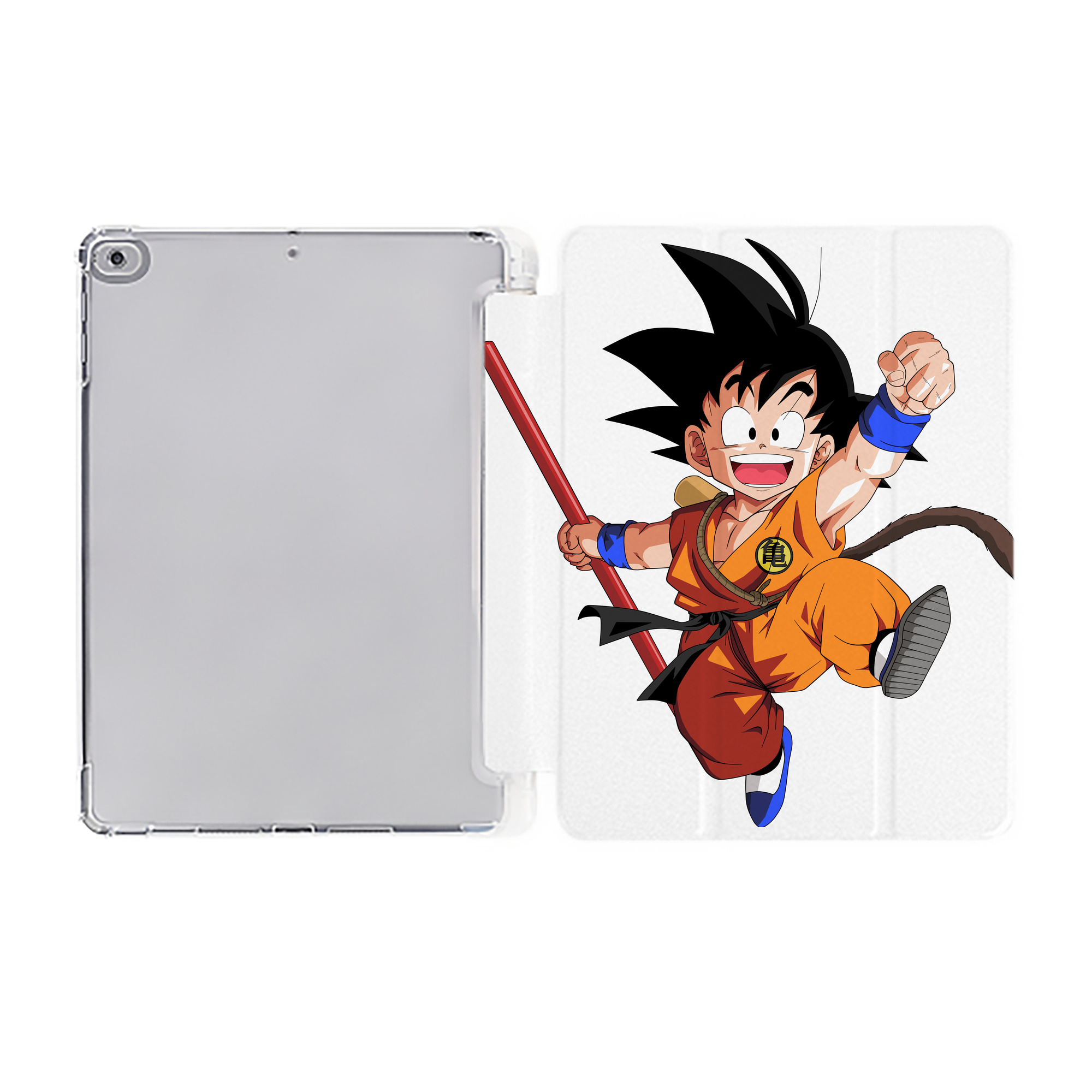 （画像用） ドラゴンボール 孫悟空（そん ごくう）Son Goku カカロット DRAGON BALL Kakarotto IPad ケース ペン収納付き 三つ折りスタンド PUレザー×シリコン 対応機種9.5/10.5/10.9インチ